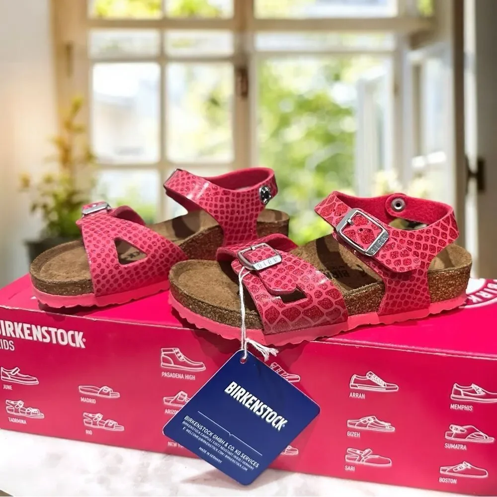 BIRKENSTOCK Toddler Kids Rio Magic Galaxy Bright Rose Pink Sandals Size 26 US 8